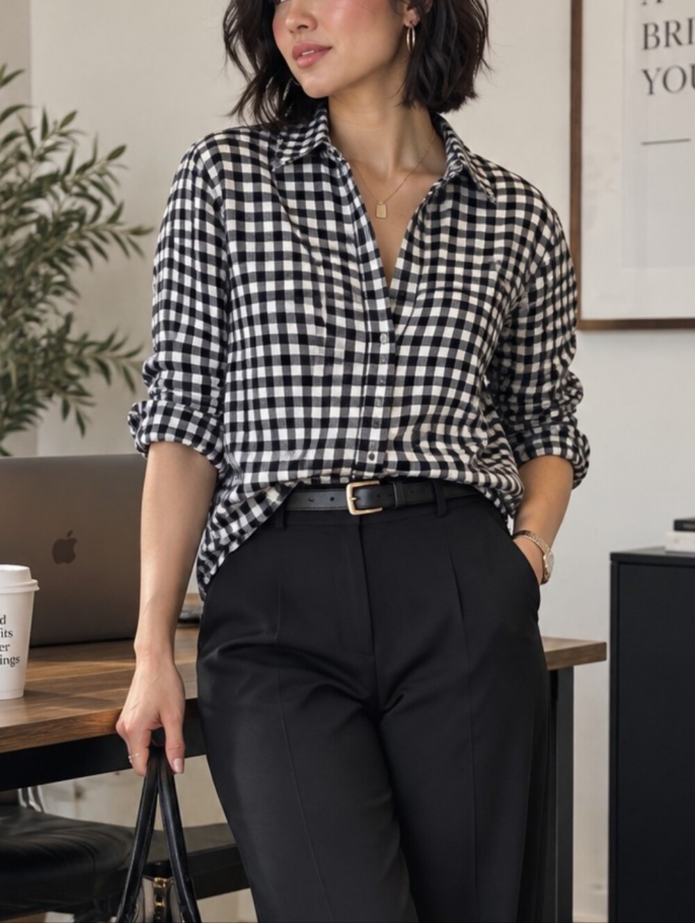 Denim and Supply Ralph Lauren Gingham Tomboy Button-Front shirt size M
